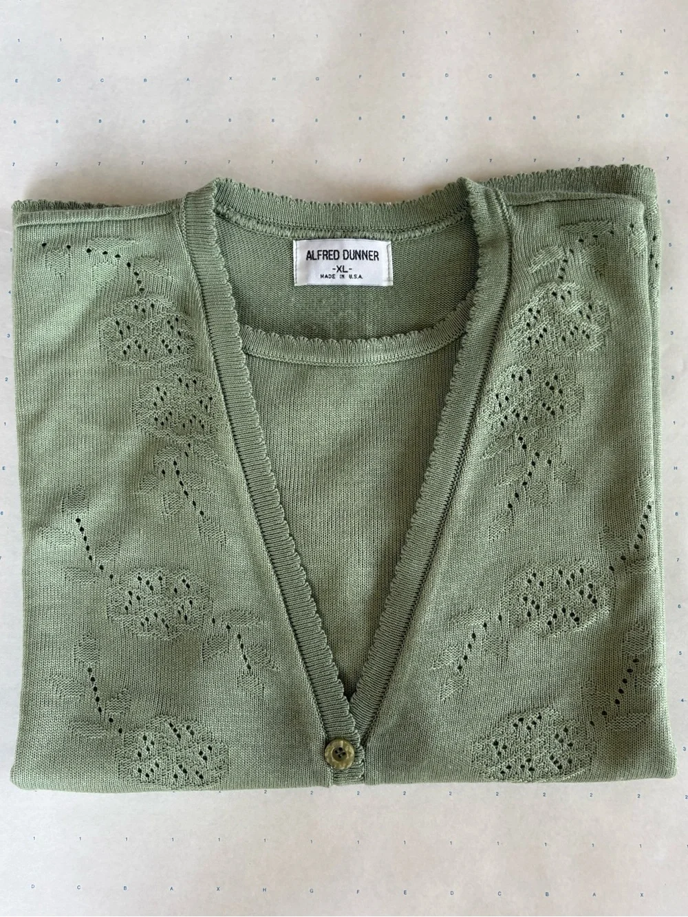 Alfred Dunner Sage Green Knit Short Sleeve Top - SIZE XL - MADE IN USA - Picture 4 of 15